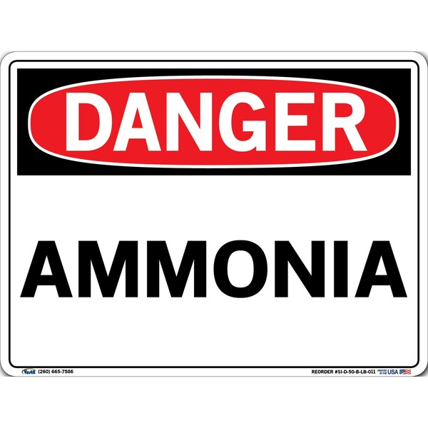 Vinyl Label Sign, 9-1/2" H, 12-1/2" W, Vinyl Label, Rectangle, English, SI-D-50-B-LB-011